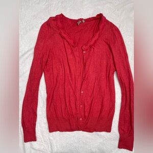 Red Women's Cardigan Sweater